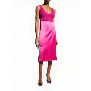 NWOT Pinko Satin Dress with a Knit Bodice